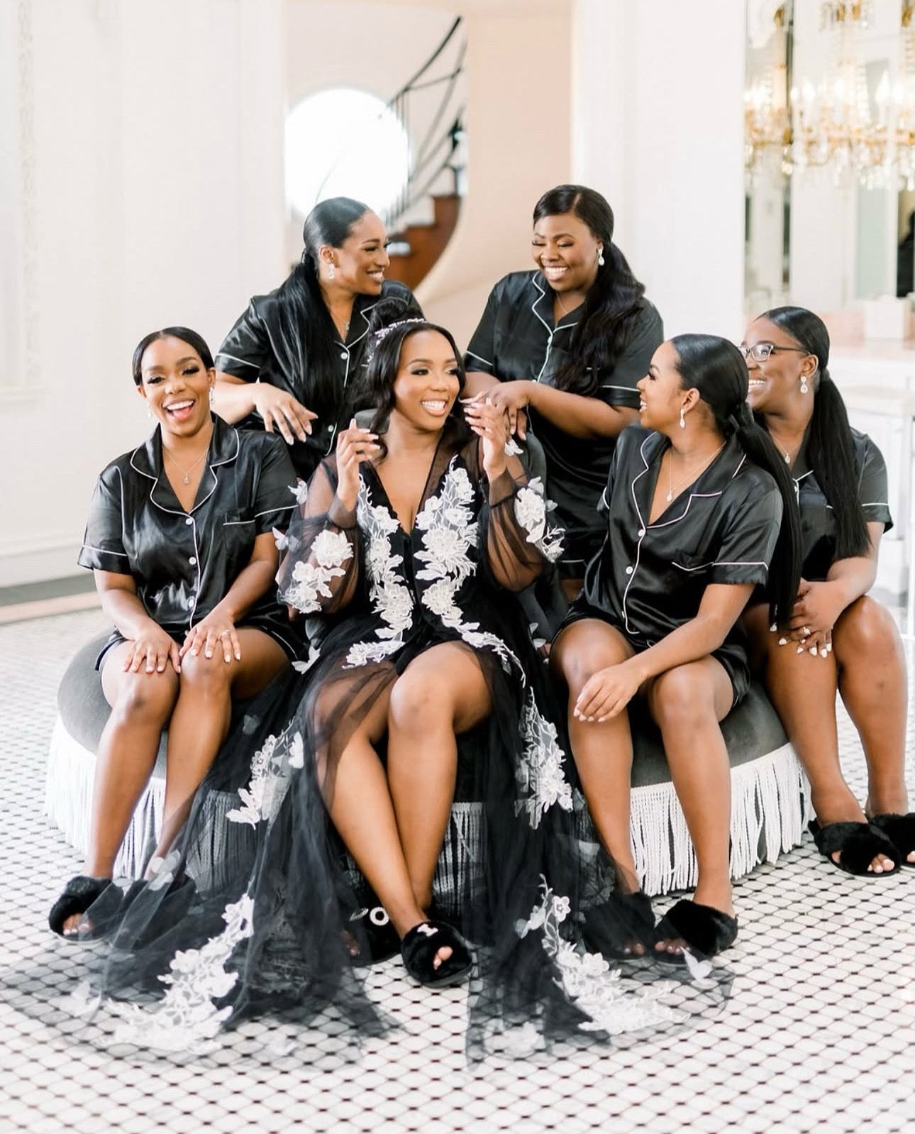 Luxury Angel Black Bridal Robe