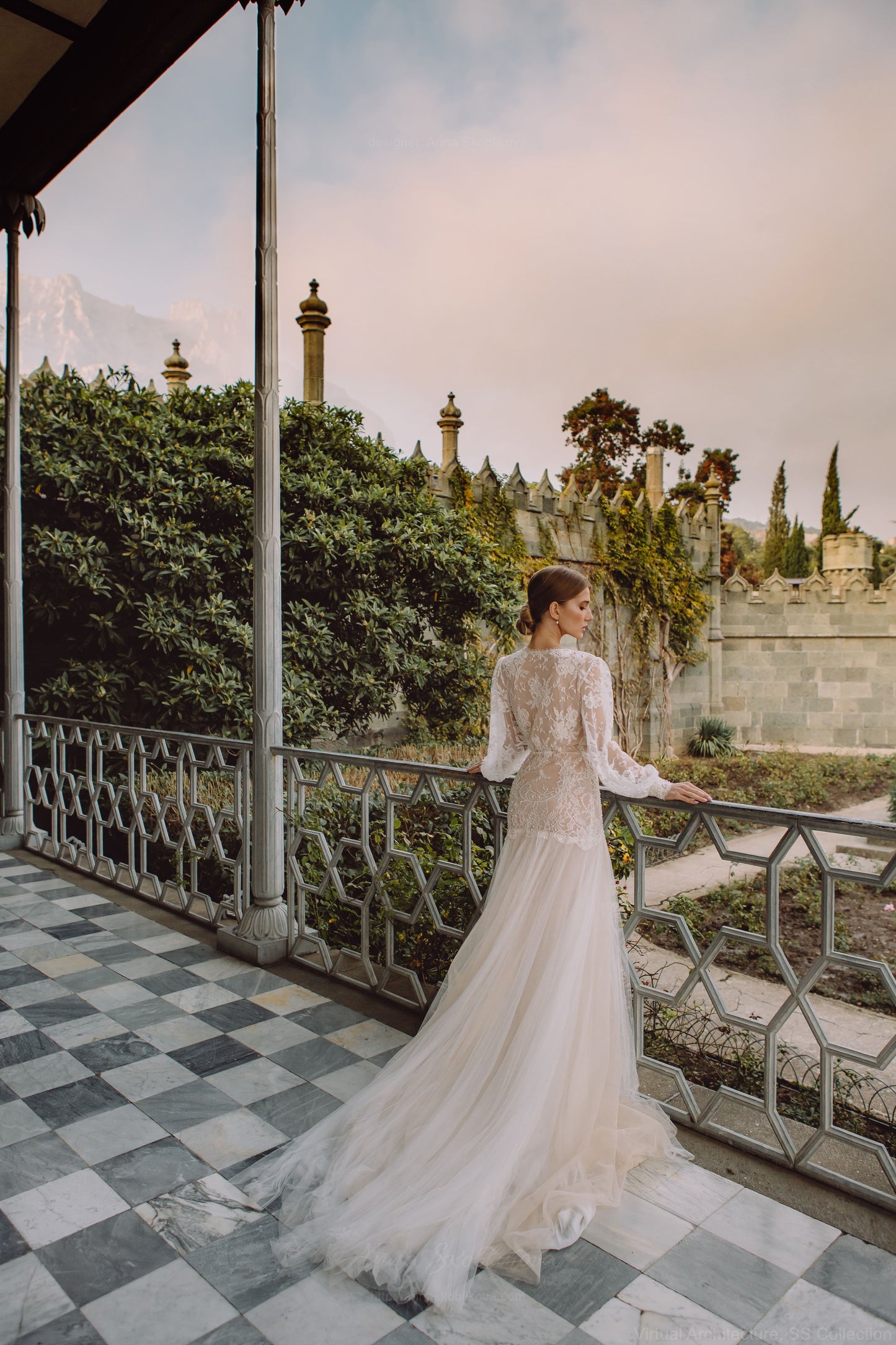 JANETTA Luxury Beaded Lace/Tulle Bridal Robe