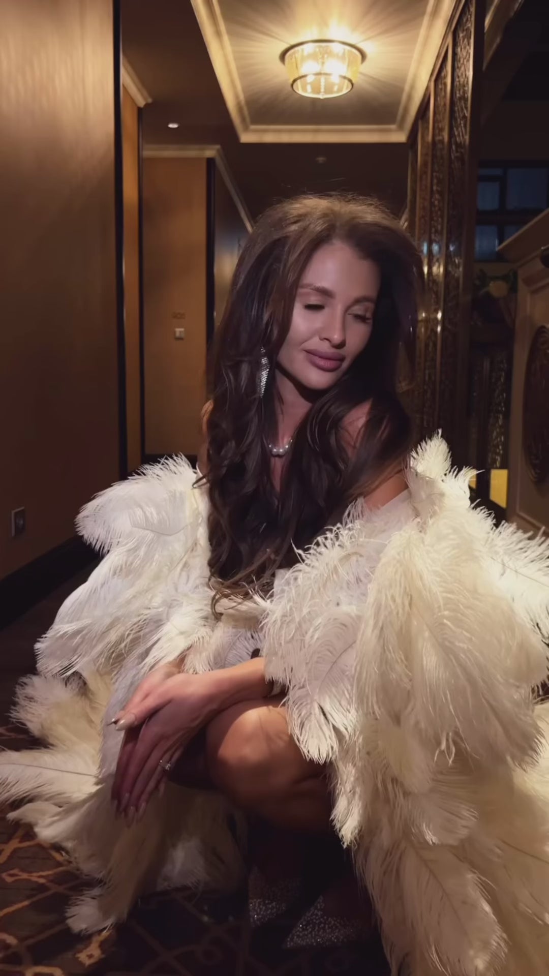 JENA Couture  Luxury Robe with Feathers