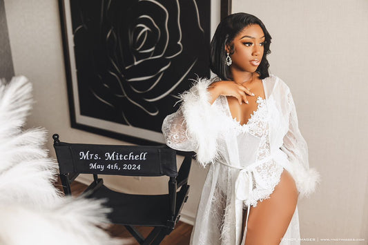 Bride Of The Week : Raven in bridal robe Elena and Bodysuit Jardin