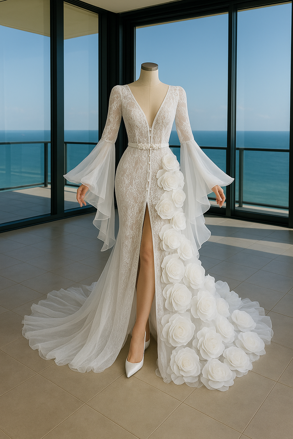 IMANE Couture Lace  Bridal Robe