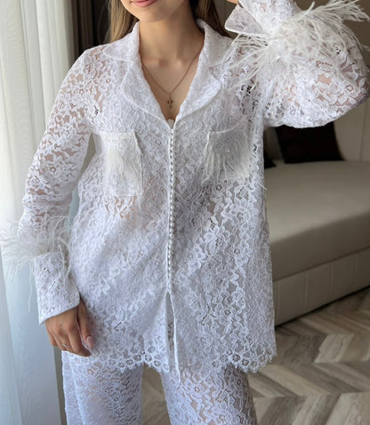 AMIRA Luxury Lace PJ set