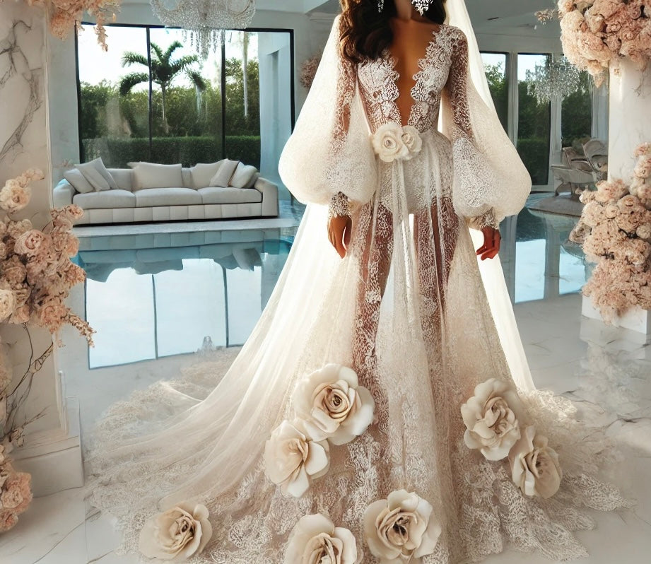 JENNIFER Luxury LACE Bridal Robe