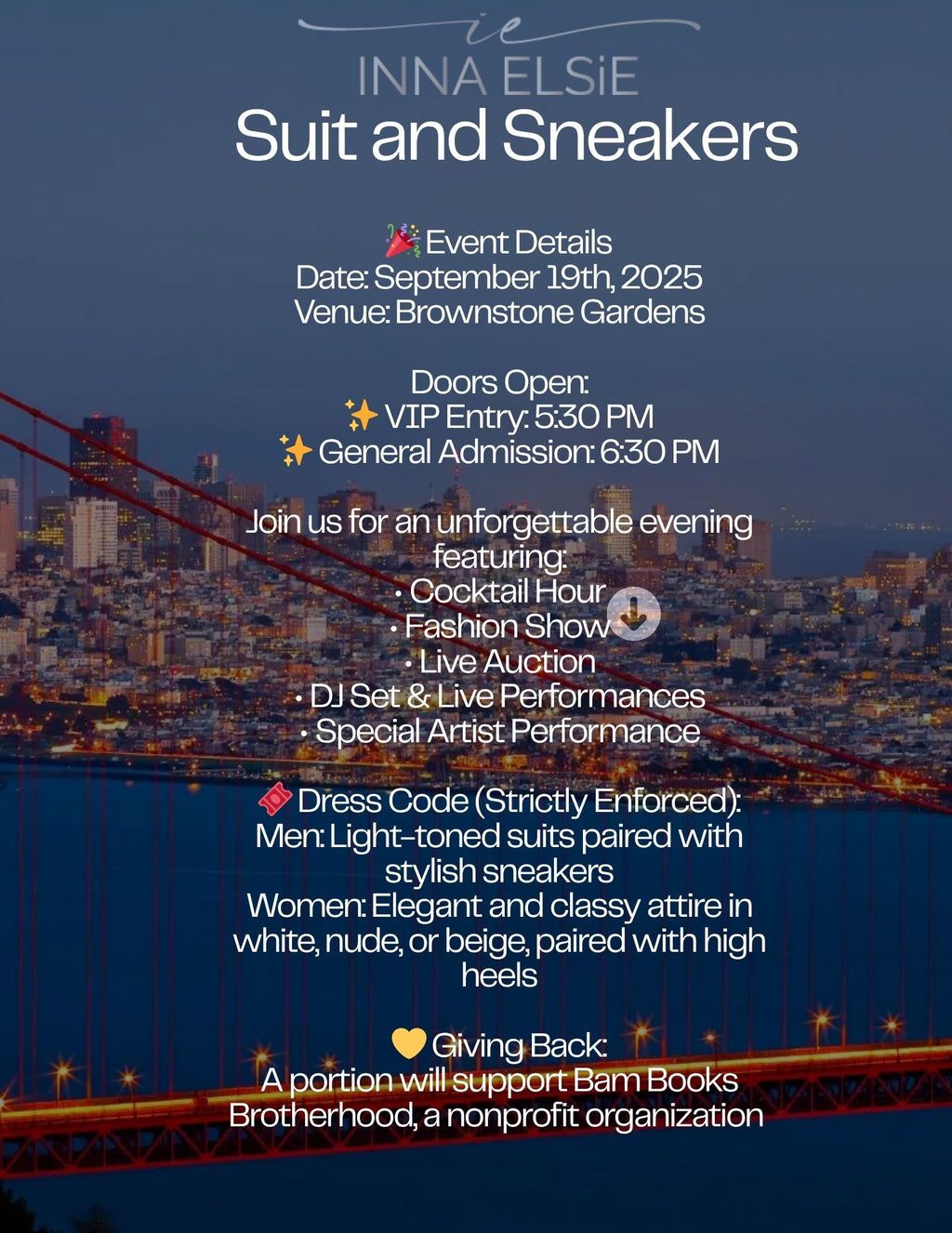VIP ENTRANCE (Donation): ATTEND SUITS AND SNEAKERS – PROCEEDS SUPPORT CHARITY