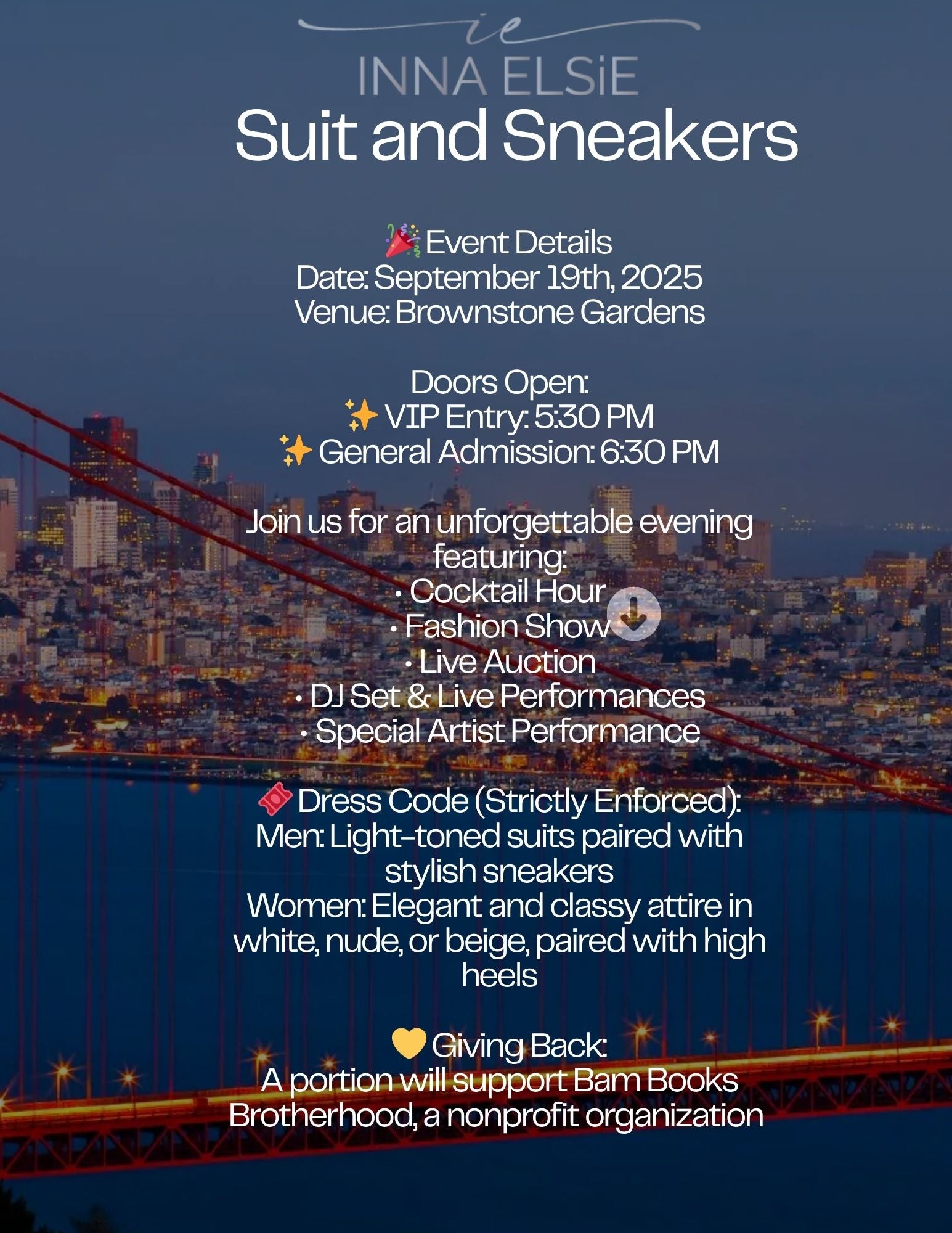 VIP ENTRANCE (Donation): ATTEND SUITS AND SNEAKERS – PROCEEDS SUPPORT CHARITY