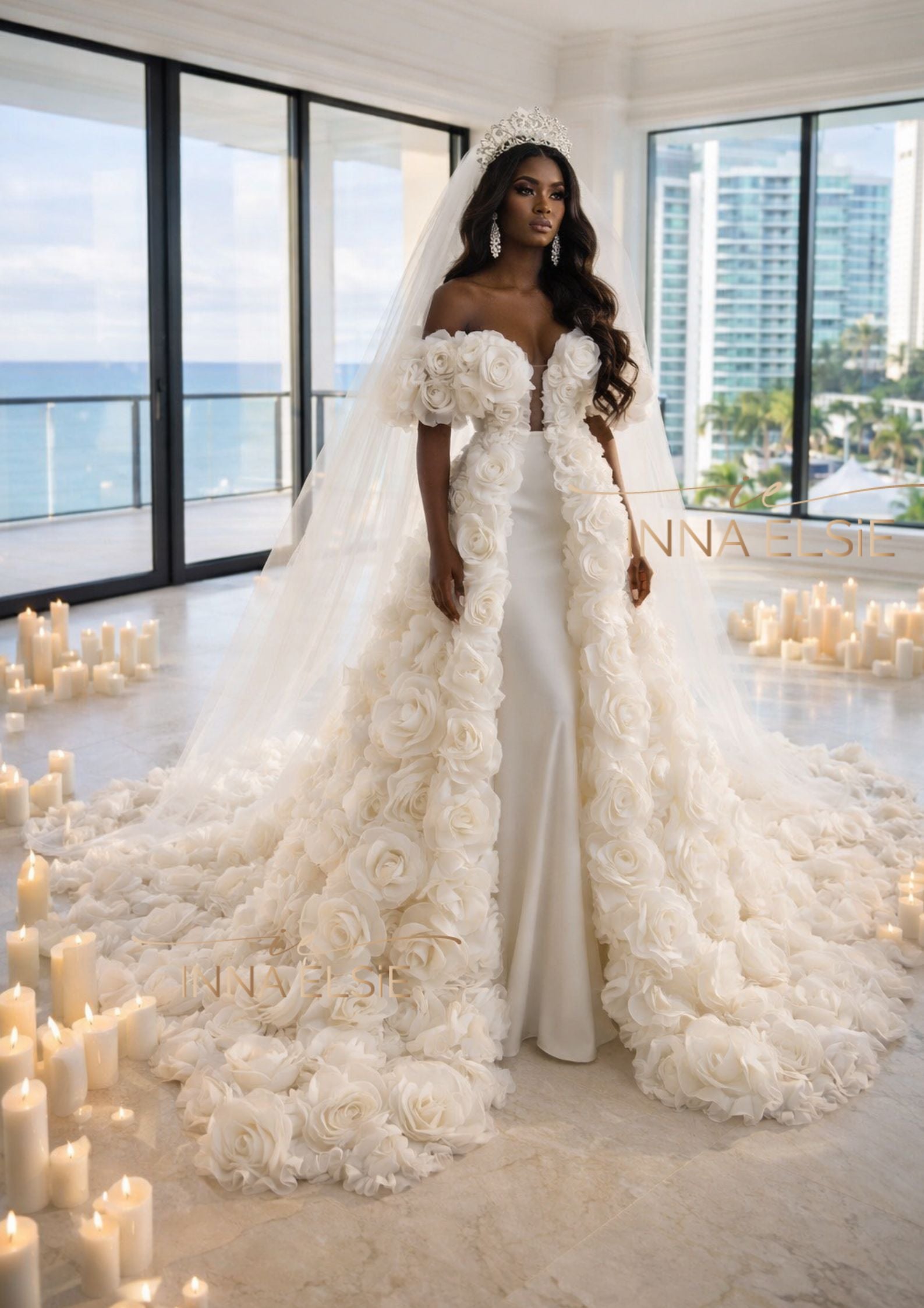 AMIRA Luxury Couture Bridal Cape Robe
