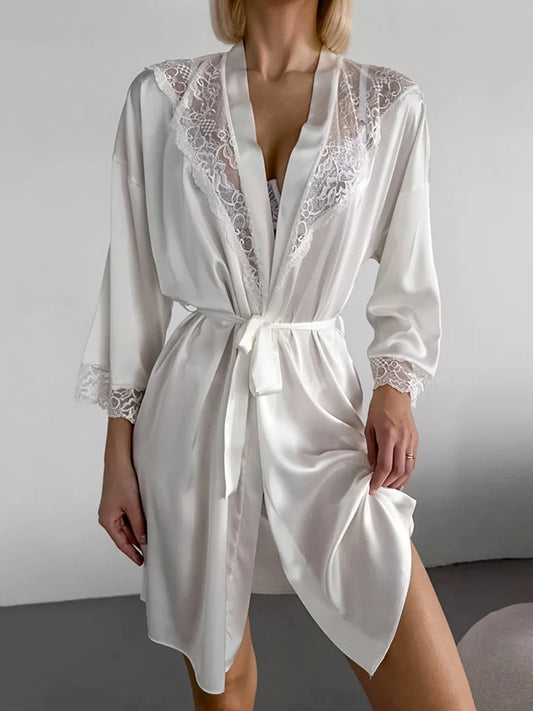 VALENTINA Silk Short Bridal Robe