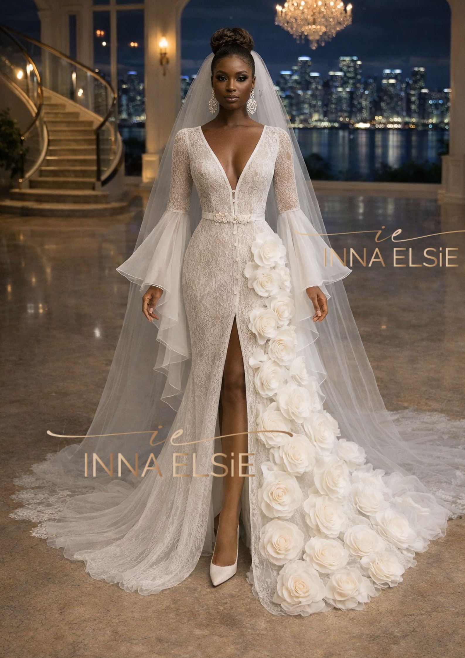 IMANE Couture Lace  Bridal Robe