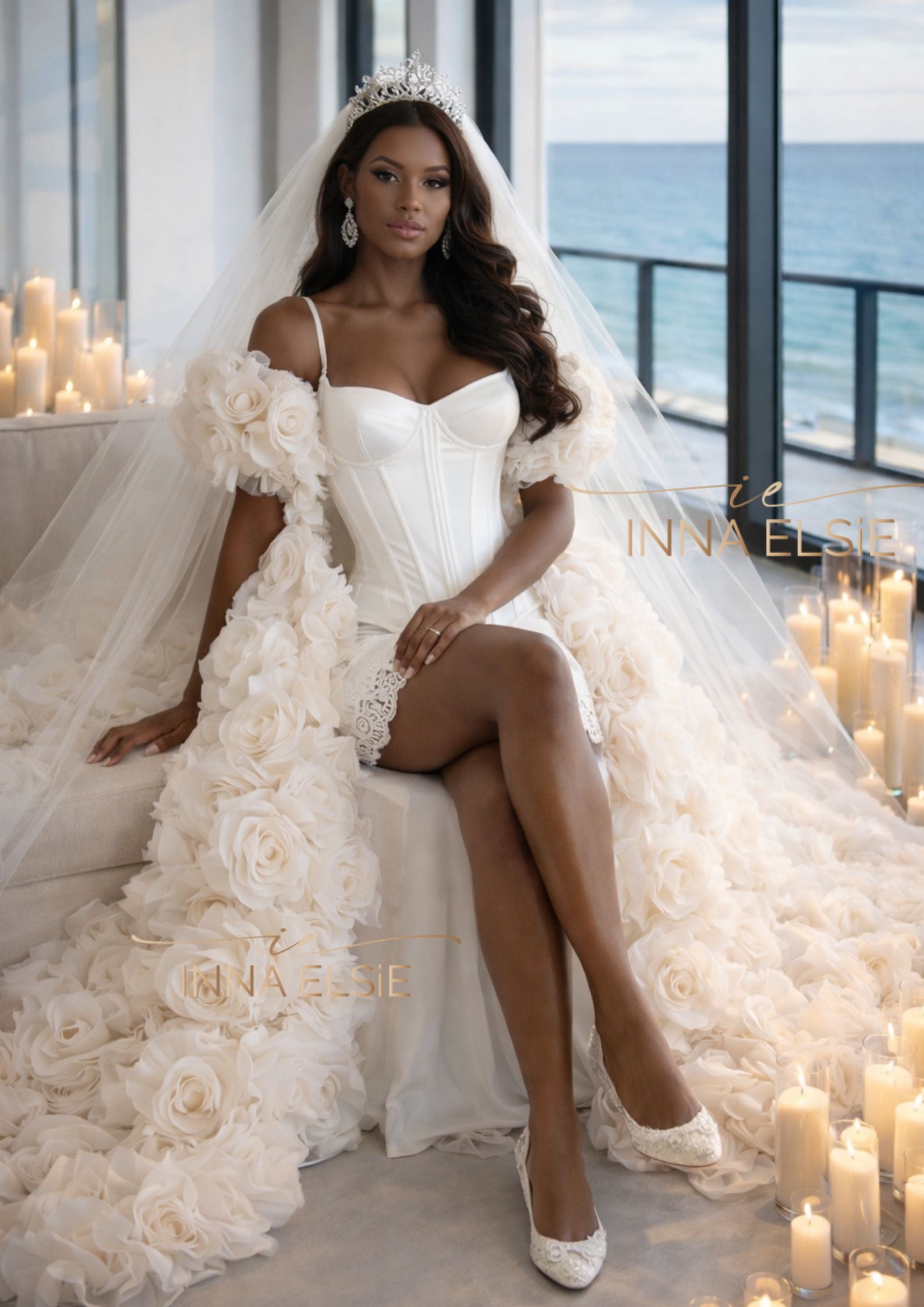 AMIRA Luxury Couture Bridal Cape Robe