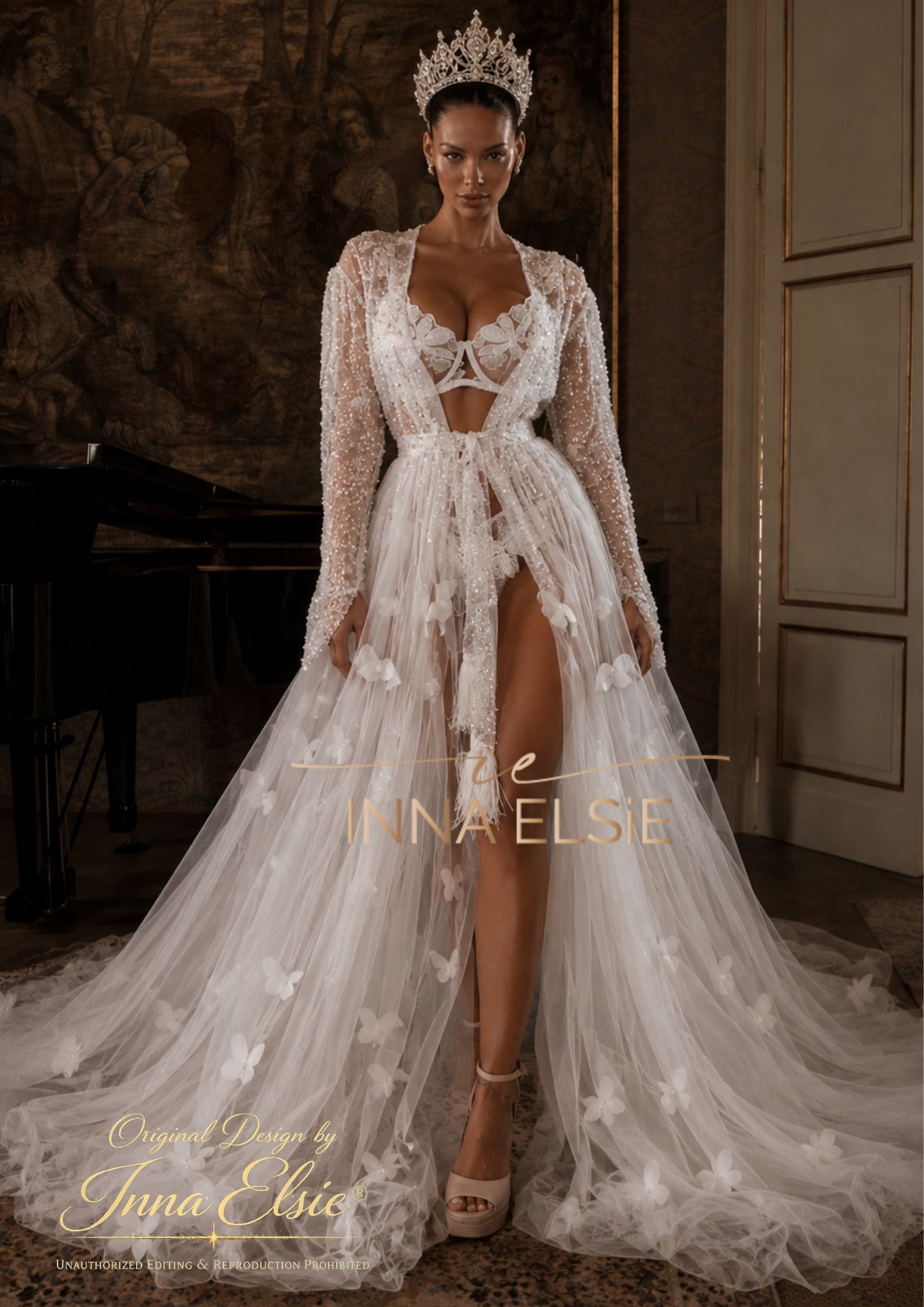Luxury Bruna Shiny Bridal Robe