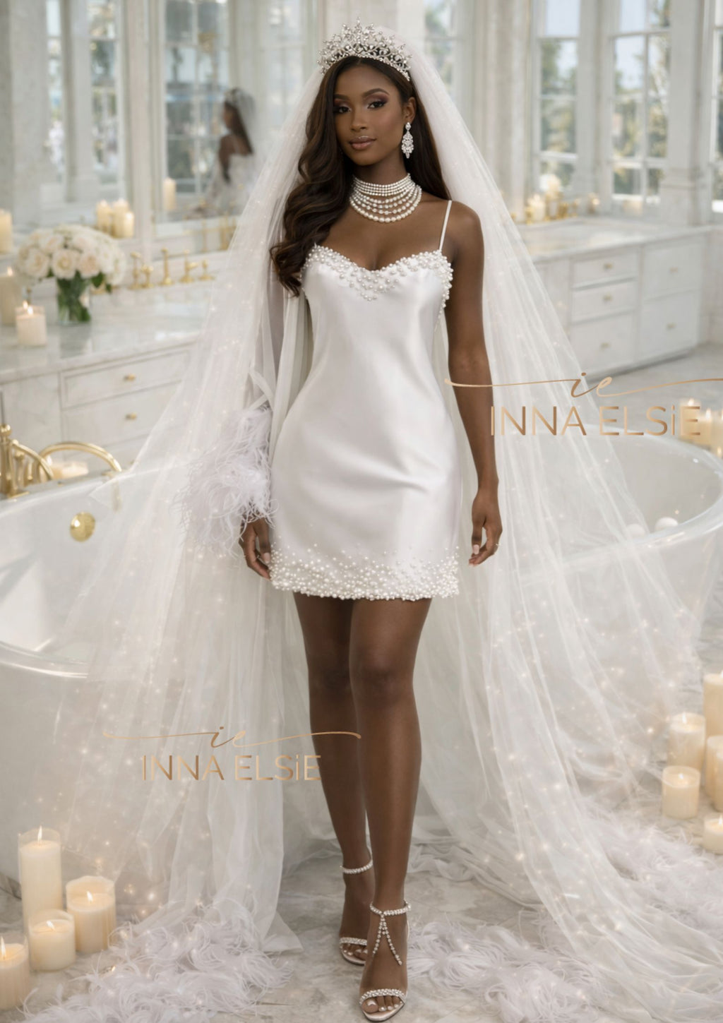 MISS DIORA Satin Mini Dress