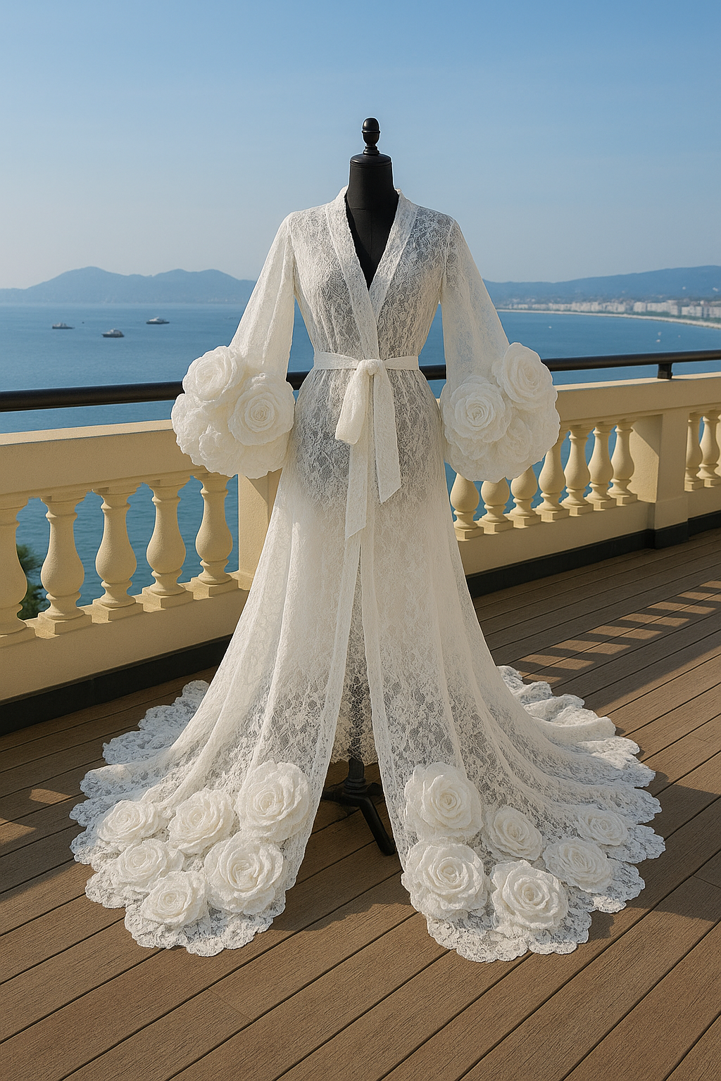 TAYANA  Luxury Lace Bridal Robe