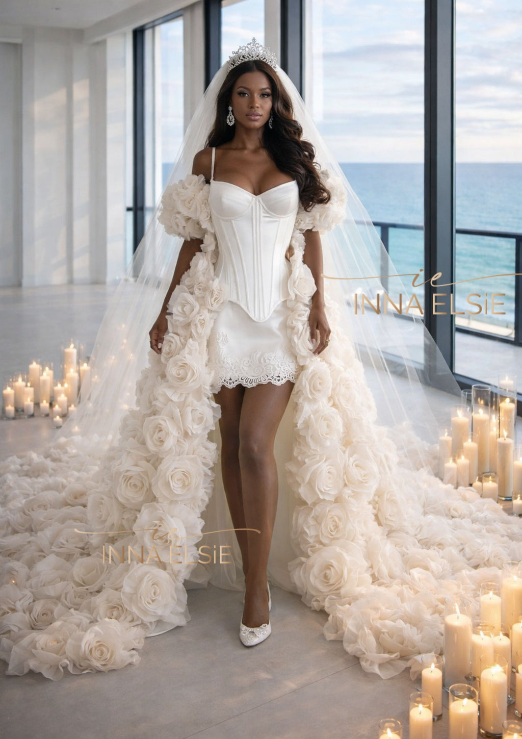AMIRA Luxury Couture Bridal Cape Robe