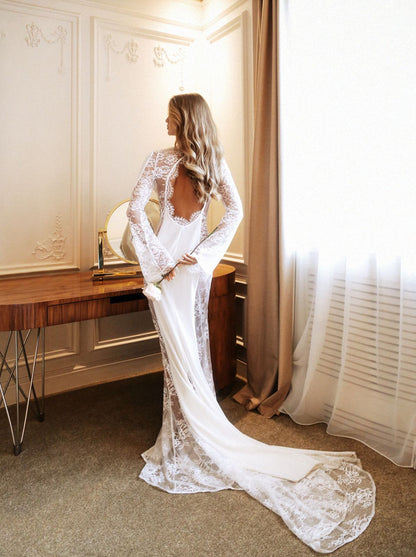 BRIXANIA I Lace Bridal Robe