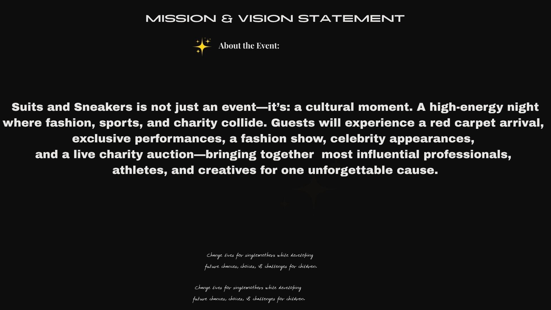 GENERAL ENTRANCE (Donation): ATTEND SUITS AND SNEAKERS – PROCEEDS SUPPORT CHARITY