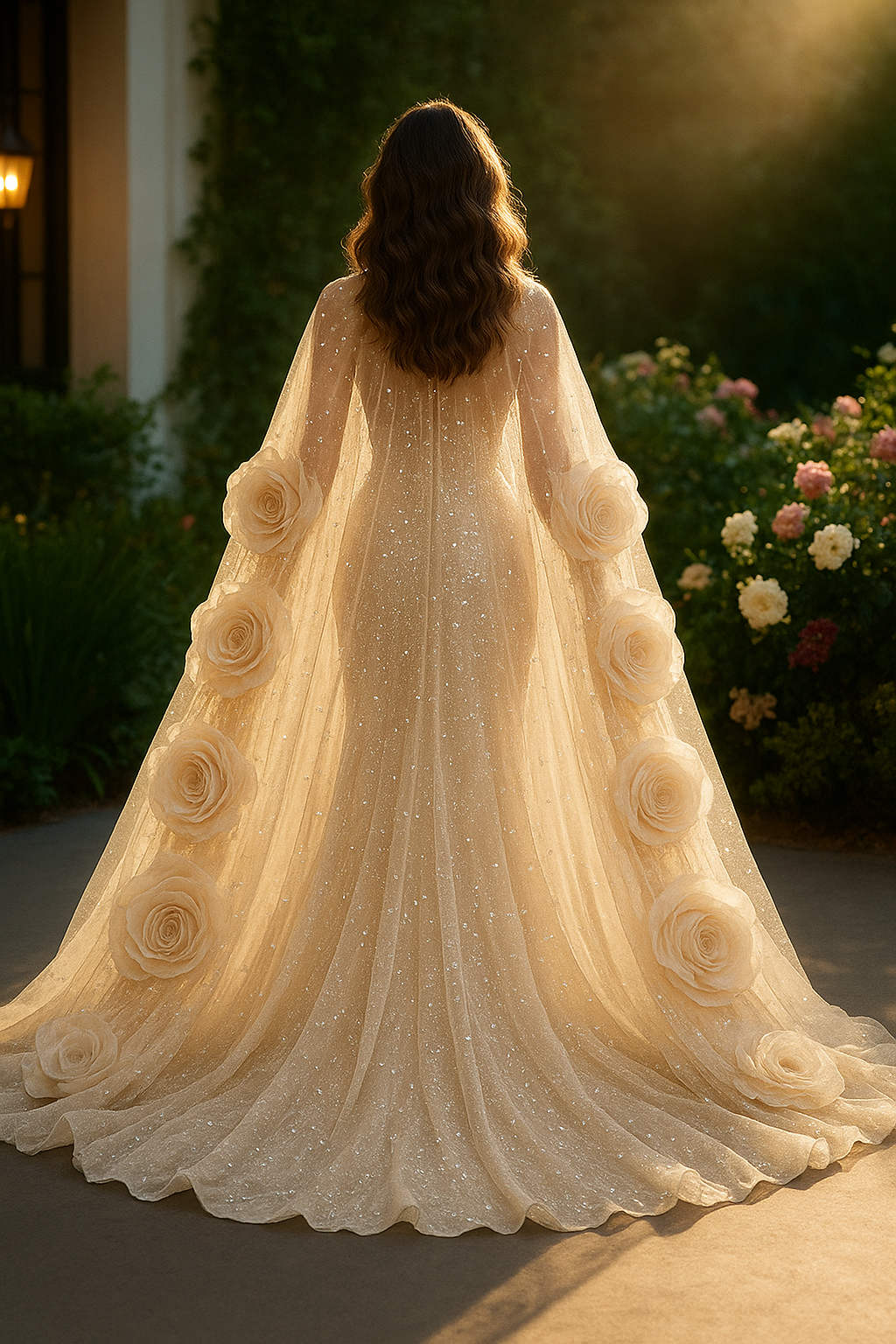 ROSALIA SPARKLING BRIDAL ROBE CAPE