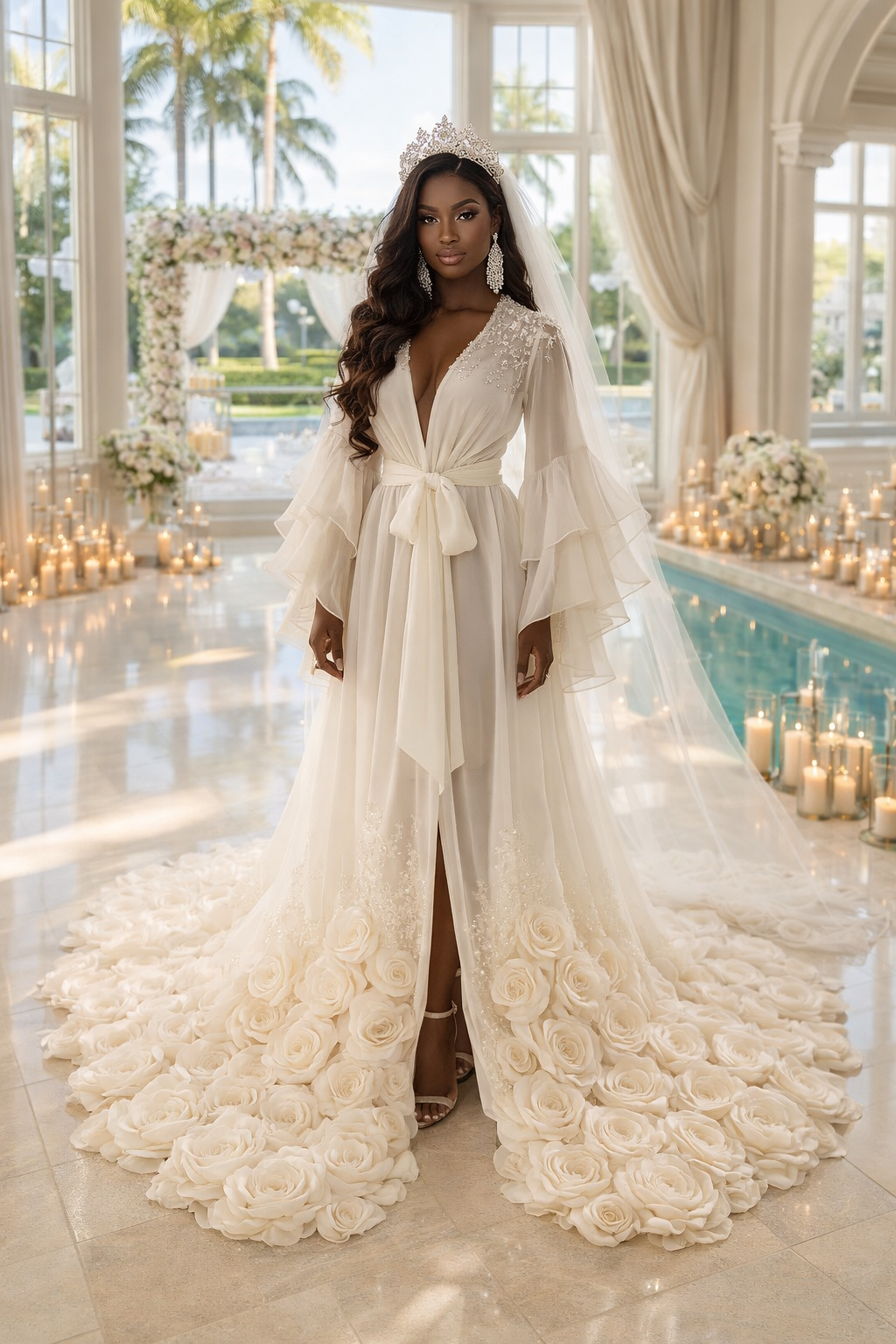 LANA Couture Chiffon  Bridal Robe