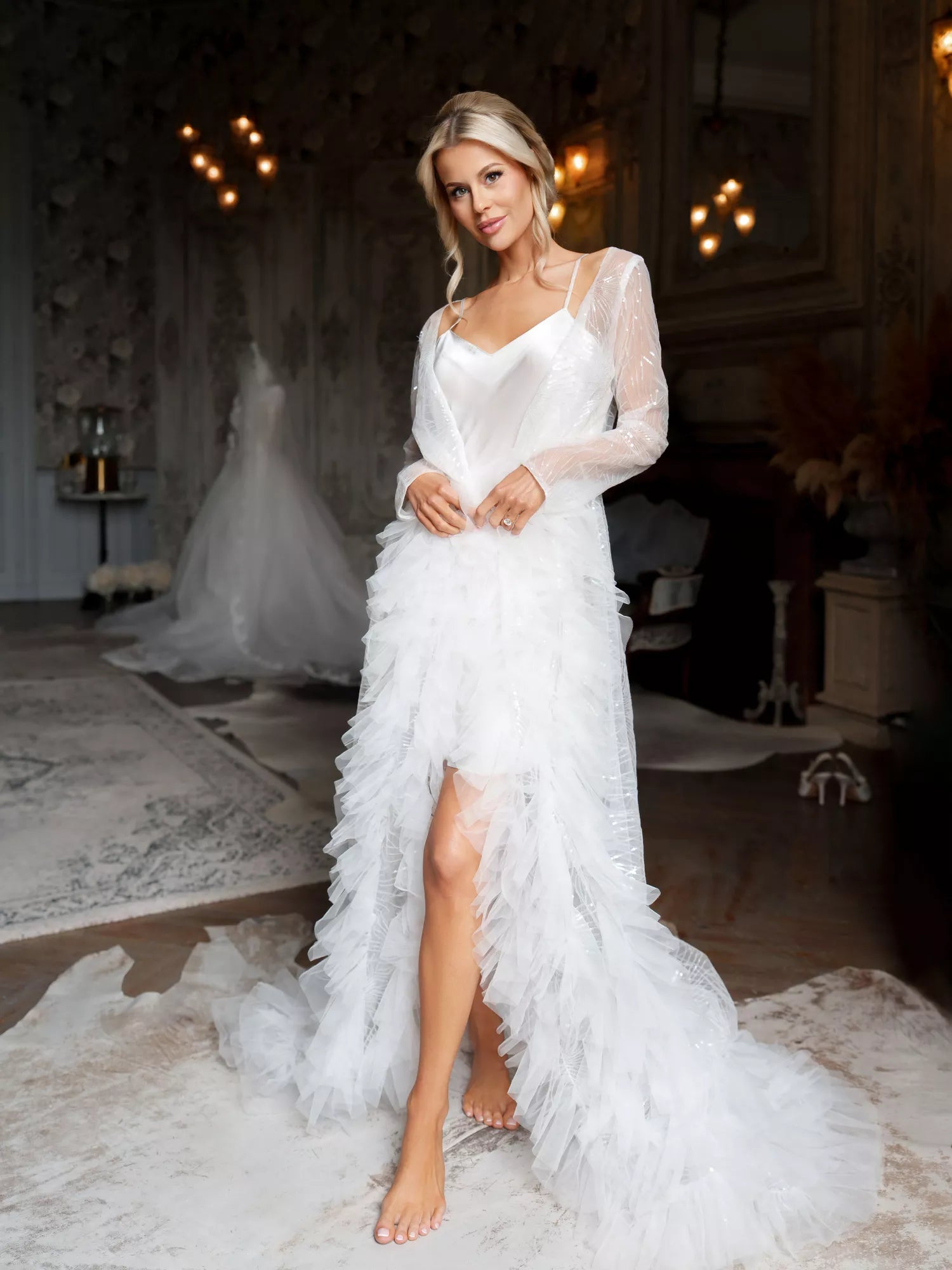 VIVIANA Shiny Bridal Robe