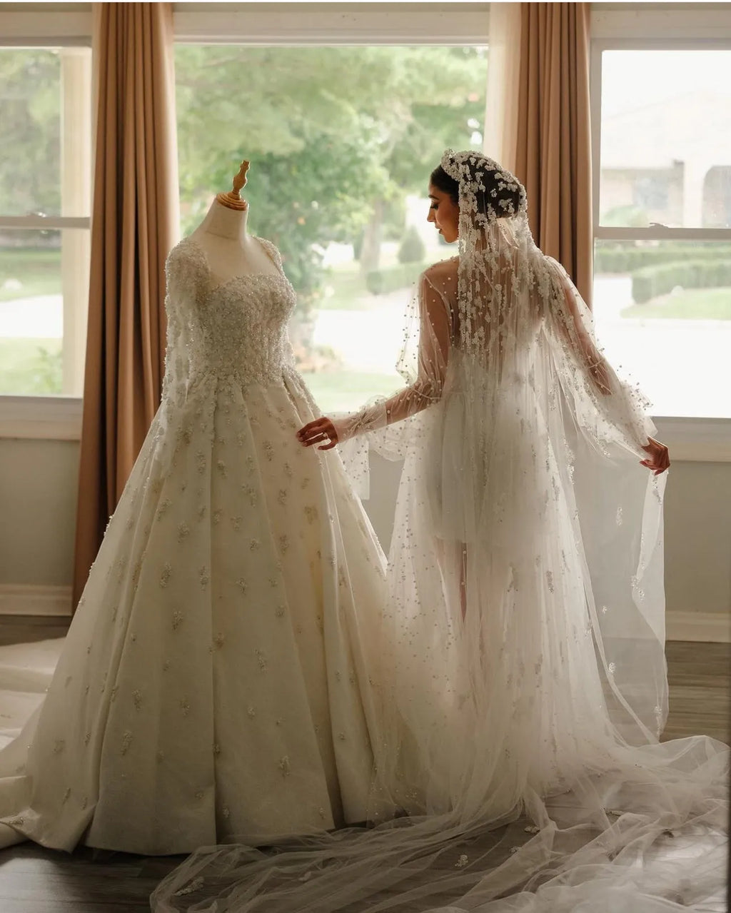 Joanna Bridal Robe With Pearls