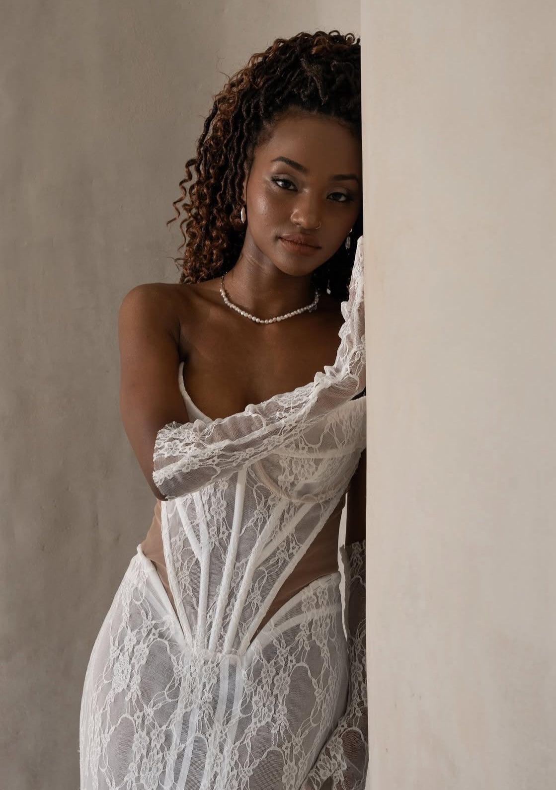 RONI Bridal Lace Slip Dress