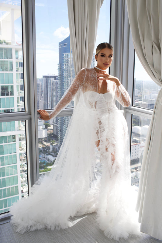 VIVIANA lace bridal robe