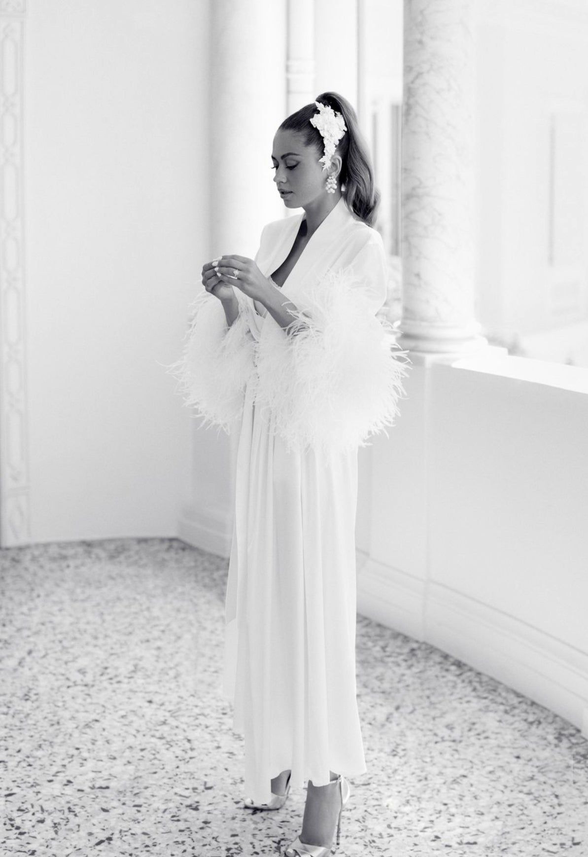 IMANI Luxury Ruffle bridal Robe