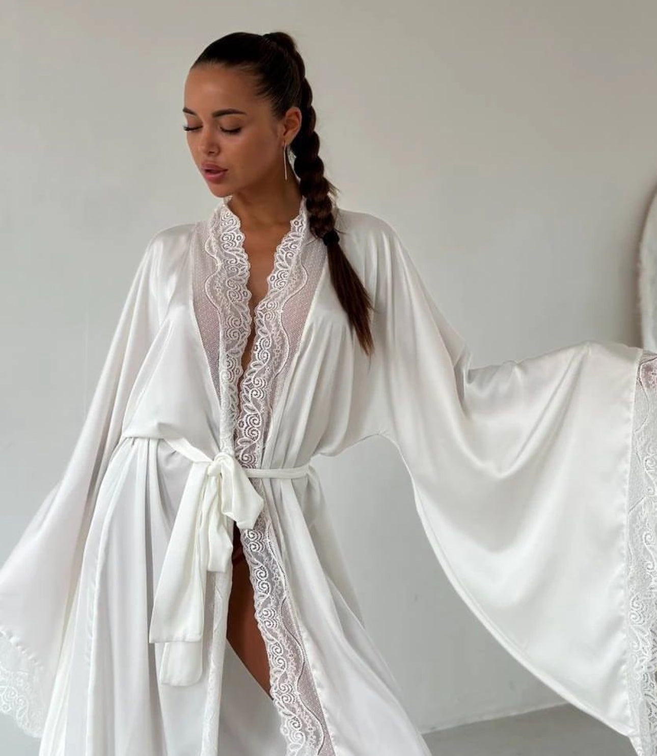 JORDANA Silk White Robe