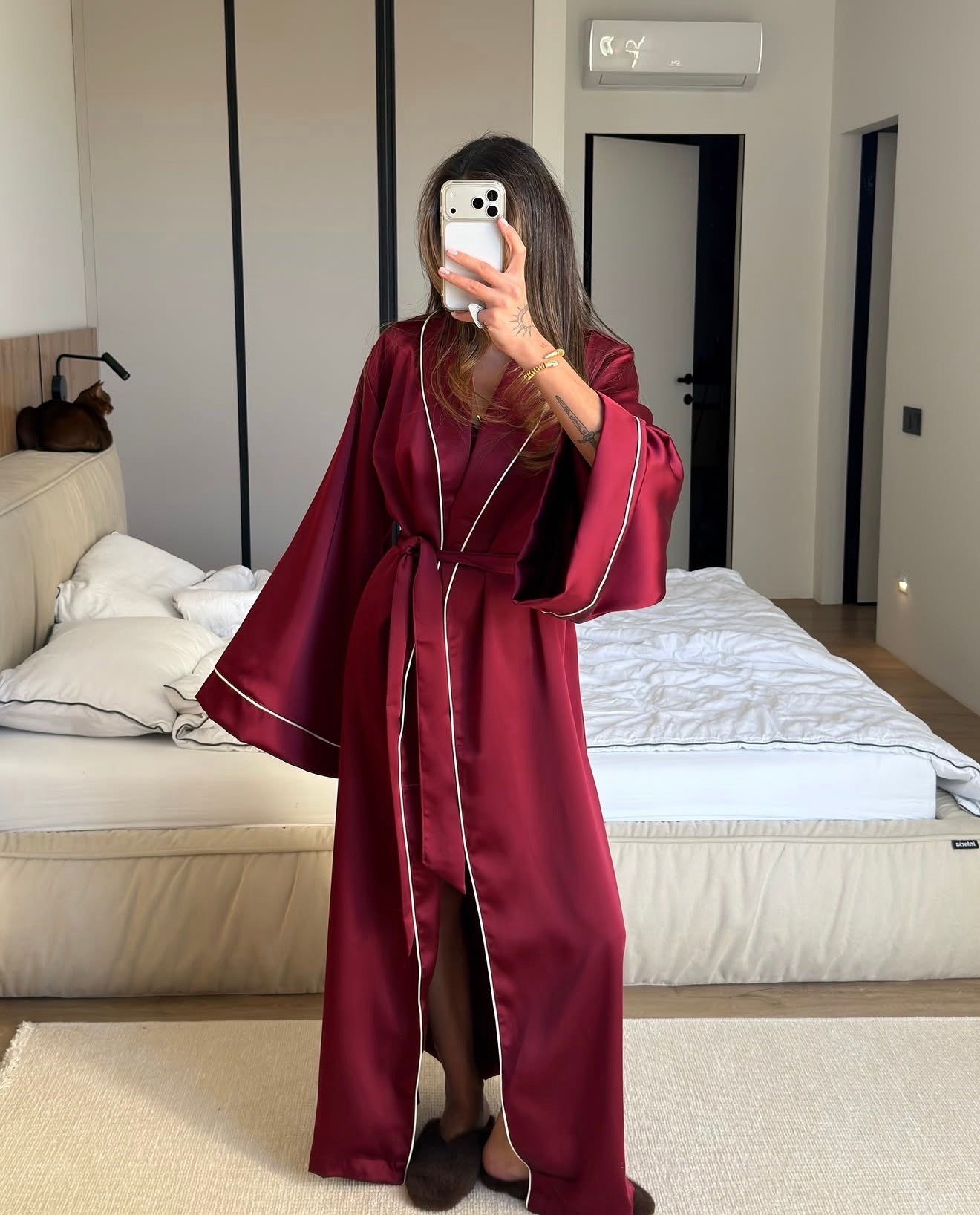 MESSINA Royal Silk 3 Pc Set ( Robe + Top + Shorts)