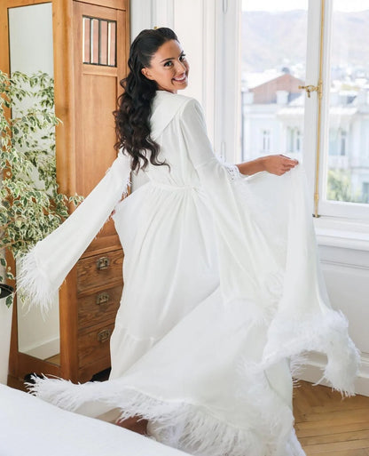 MIKAELA Silk Bridal Robe - Inna Elsie