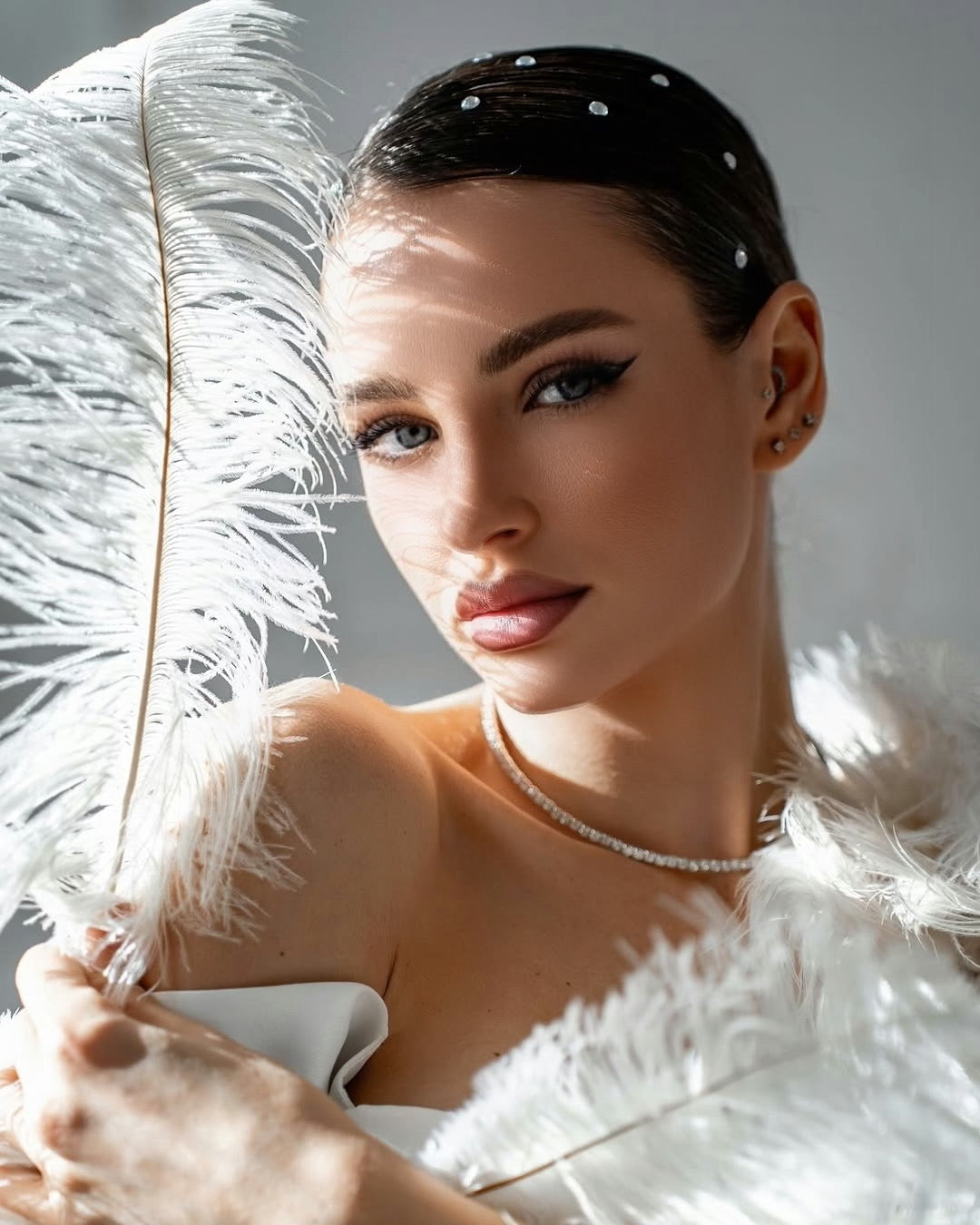 JENA Couture Luxury Robe with Feathers
