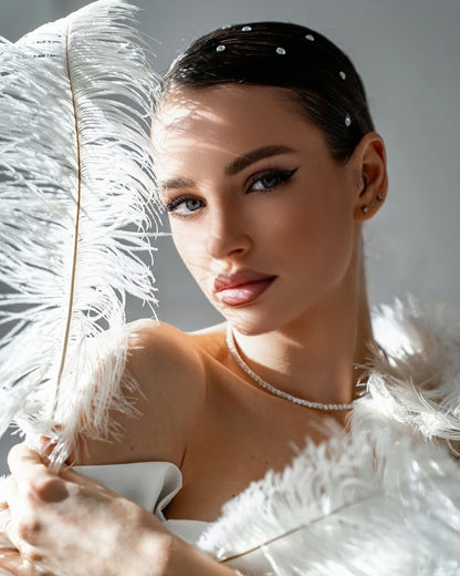 JENA Couture  Luxury Robe with Feathers