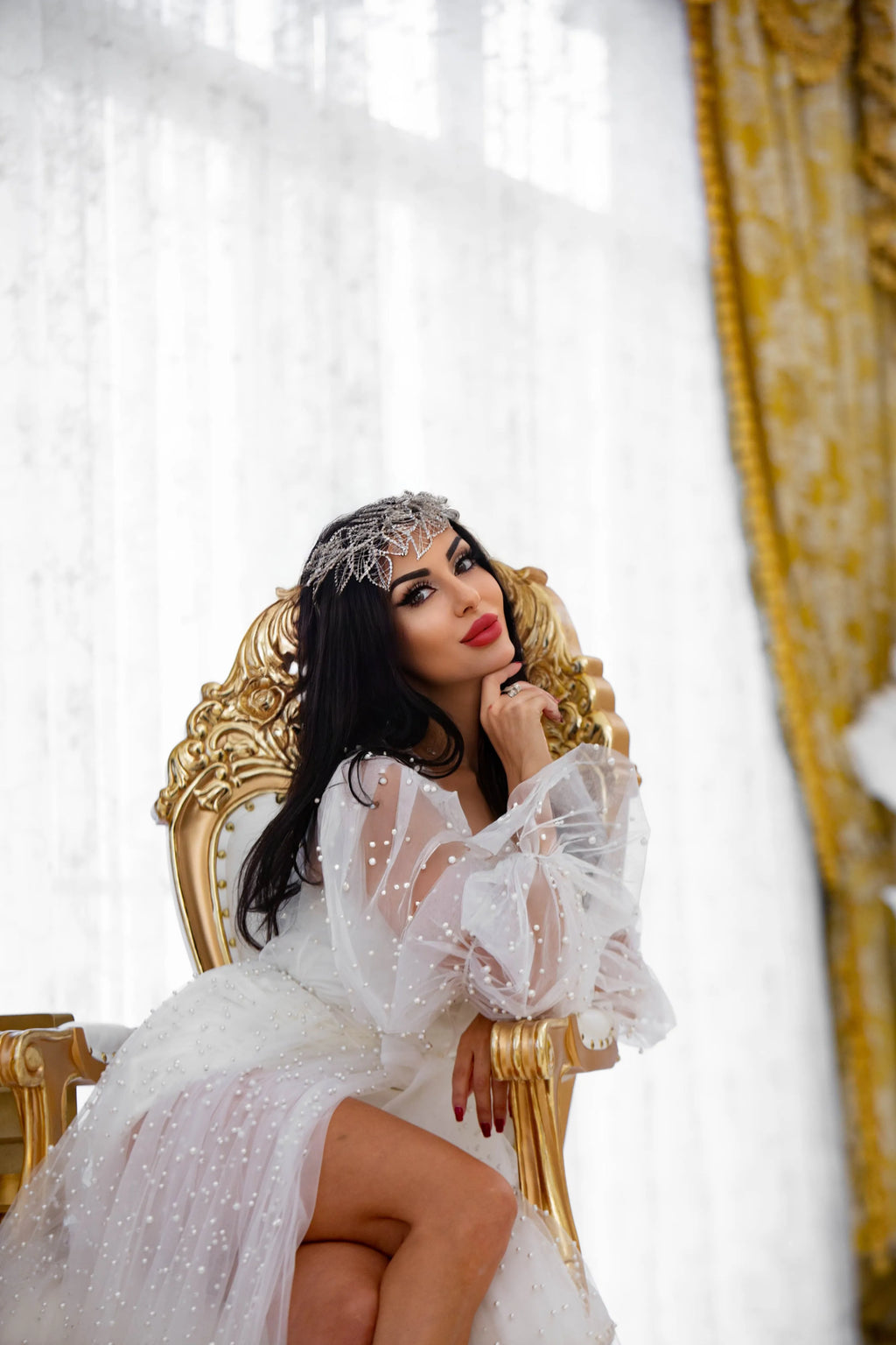 Joanna Bridal Robe With Pearls