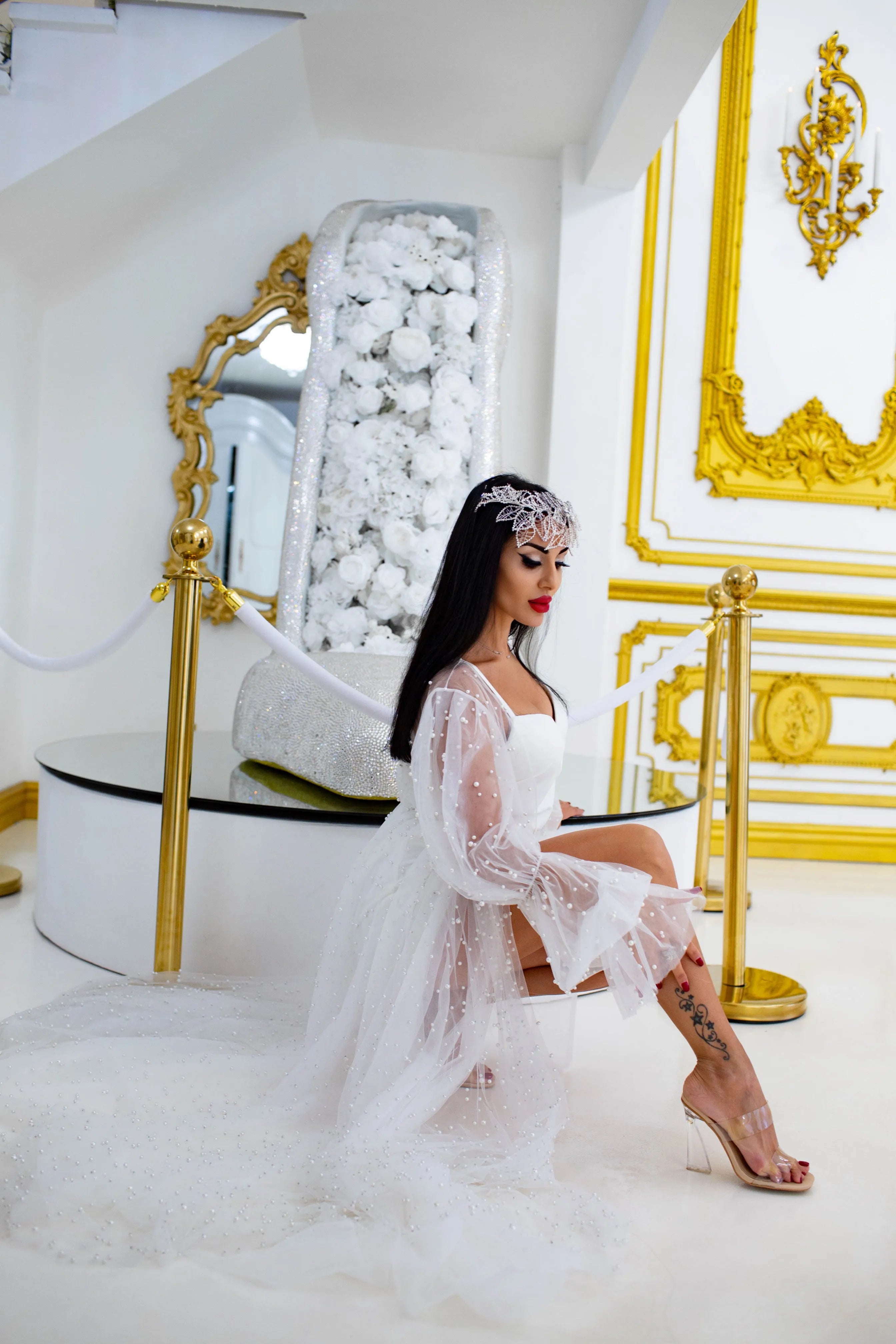 Joanna Bridal Robe With Pearls