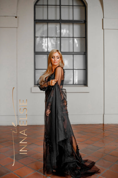 KAMALIA Luxury Black Robe - Inna Elsie