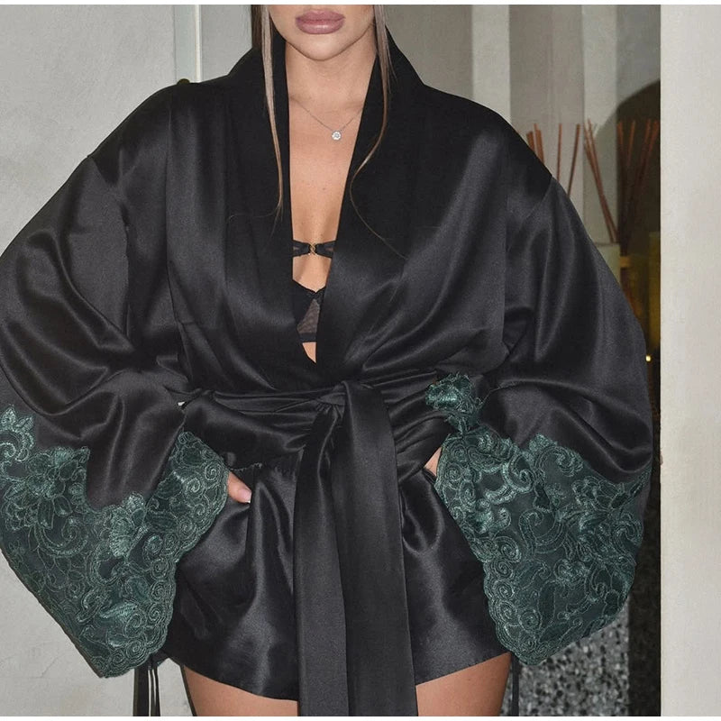 LARA Silk Short Robe
