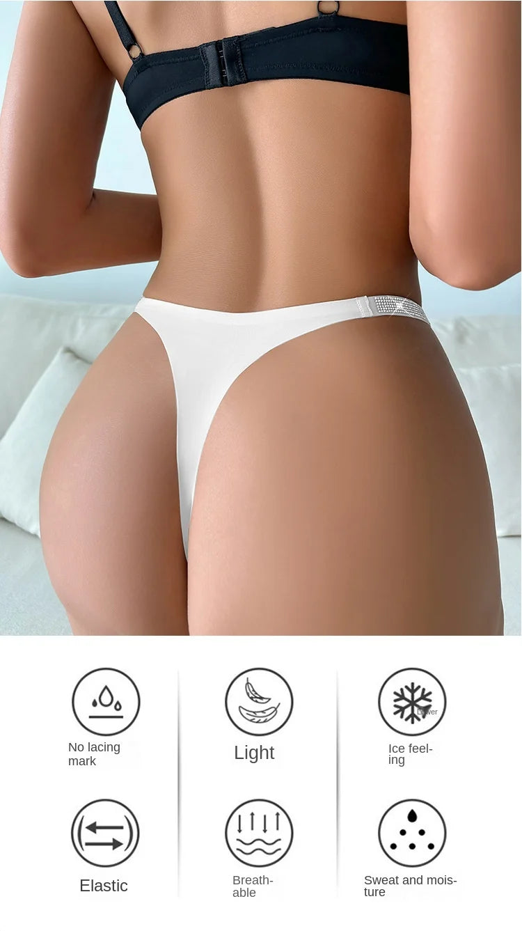 BELLA Thongs Women Sexy Ice Silk Seamless