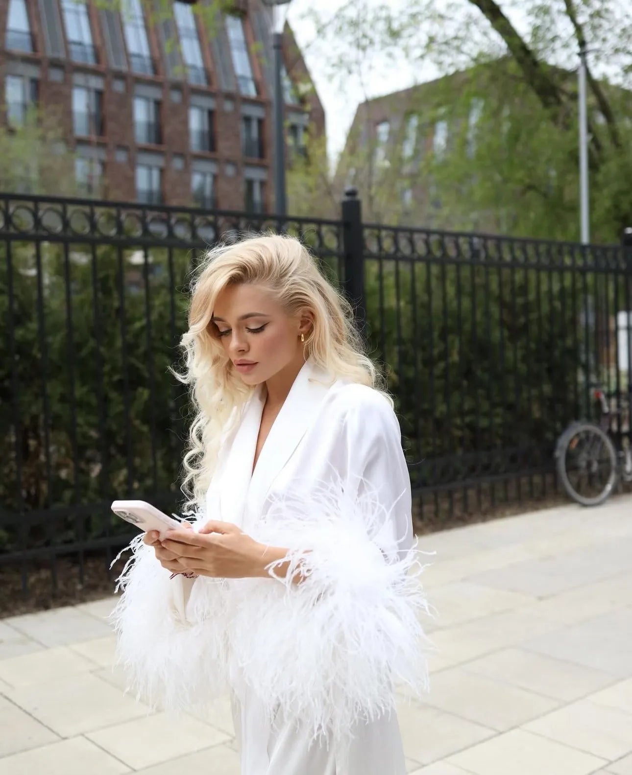 bridal pajamas set with feathers