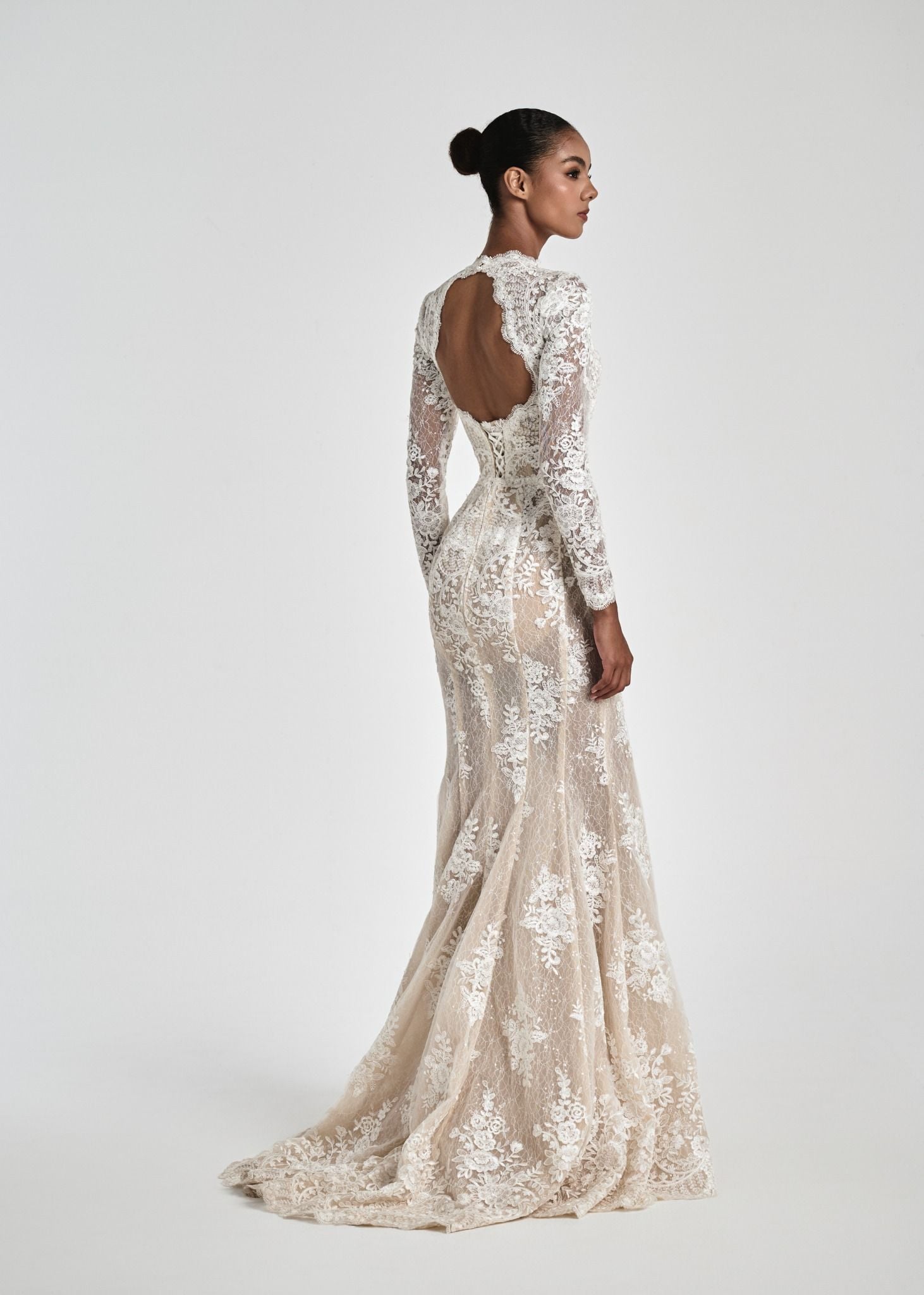 GENEVA Lace High-Neck Mermaid Couture Gown