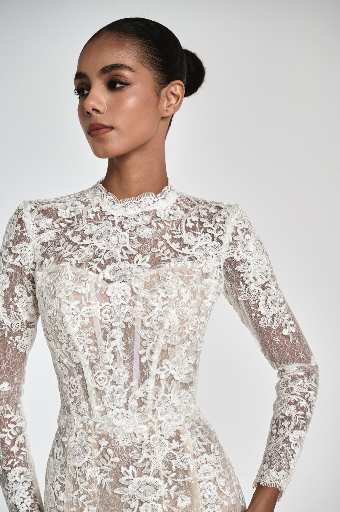 GENEVA Lace High-Neck Mermaid Couture Gown
