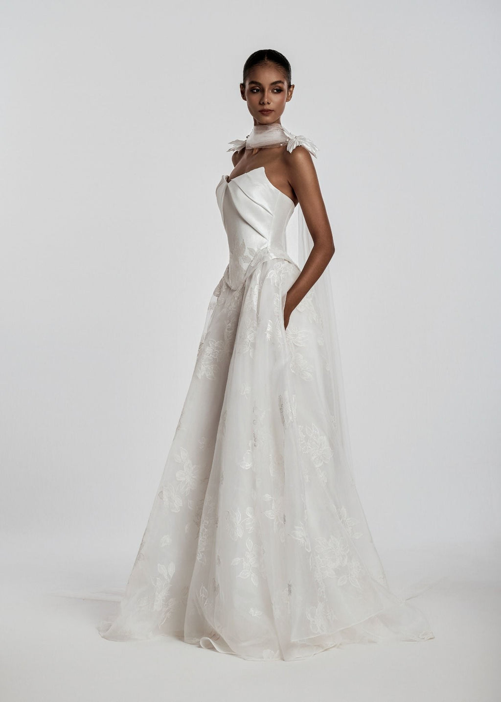 STEFANIA Off-Shoulder Corset Ball Gown
