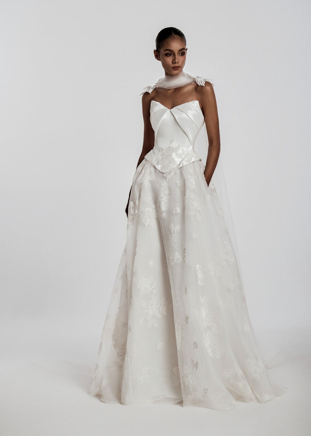STEFANIA Off-Shoulder Corset Ball Gown