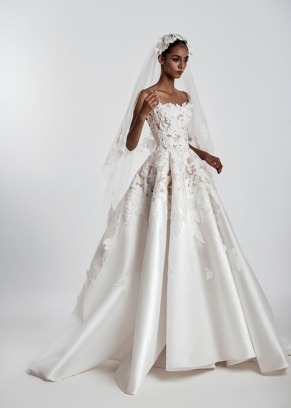 BOHEMIA Strapless Floral Corset Ball Gown