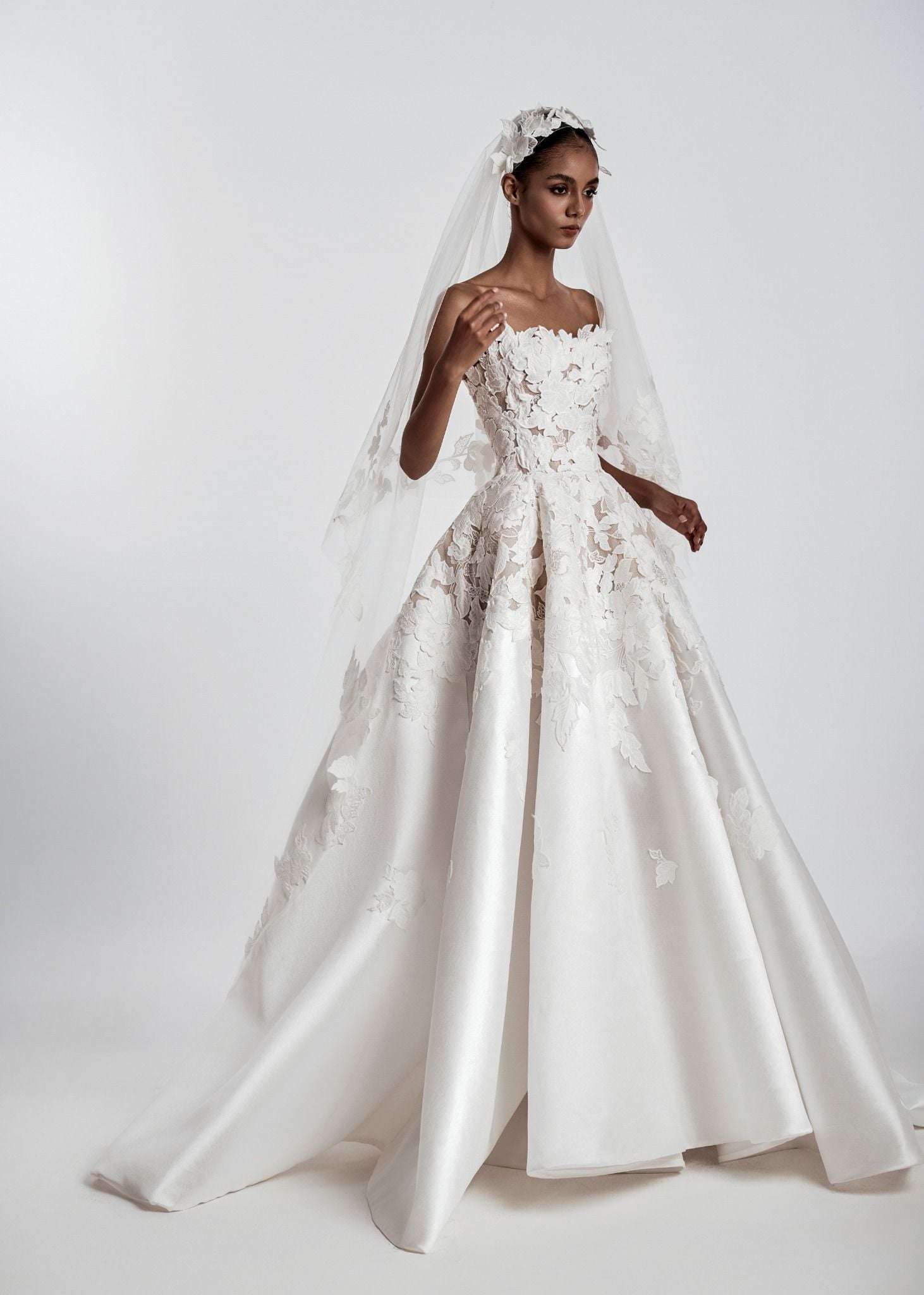 BOHEMIA Strapless Floral Corset Ball Gown
