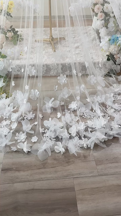 VERONA Bridal Veil With Flowers