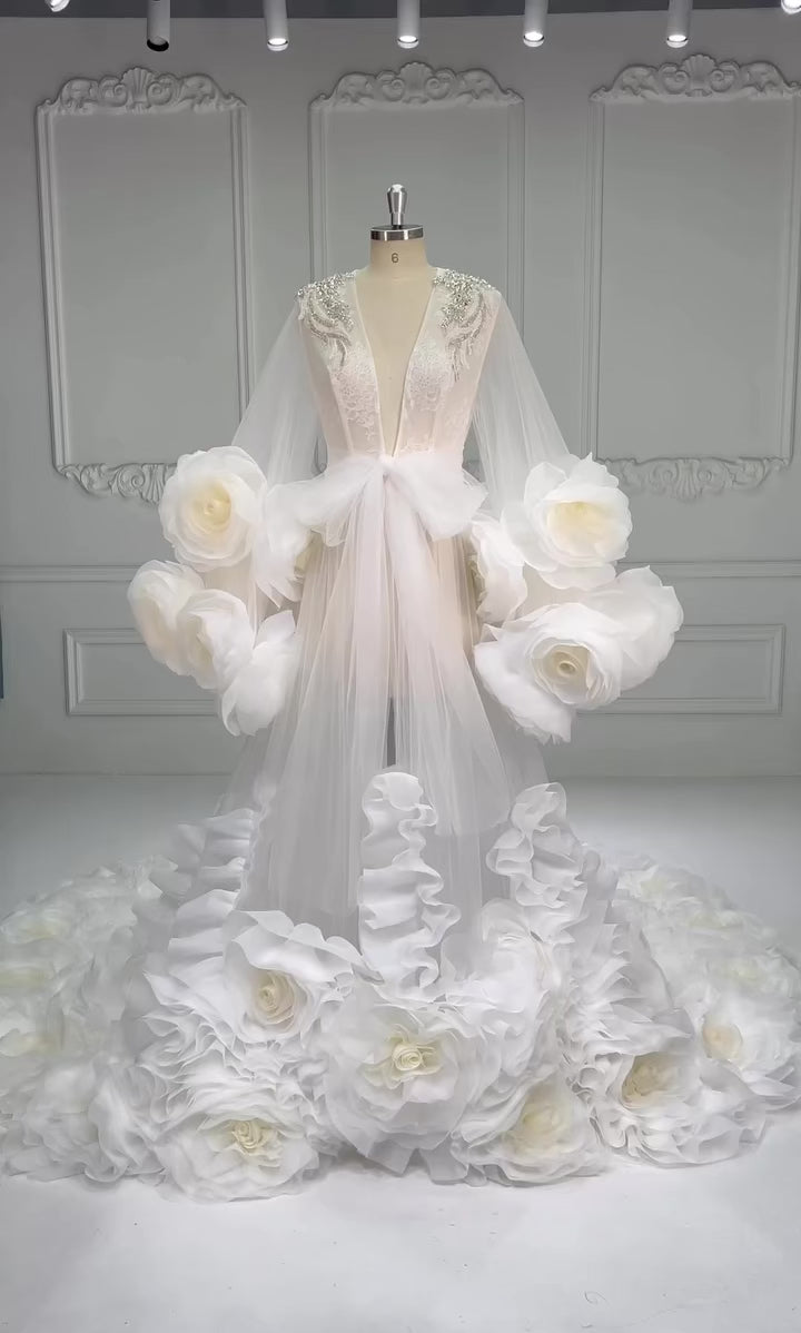 FLORIDA Extra Luxury Floral Bridal Robe