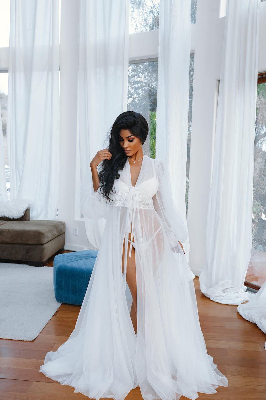 Luxury AMINA Long Bridal Robe