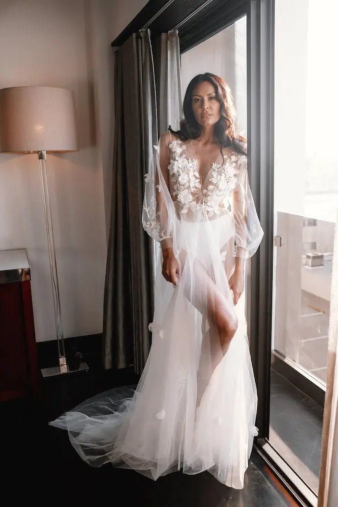 Luxury Angel Bridal Lace Robe