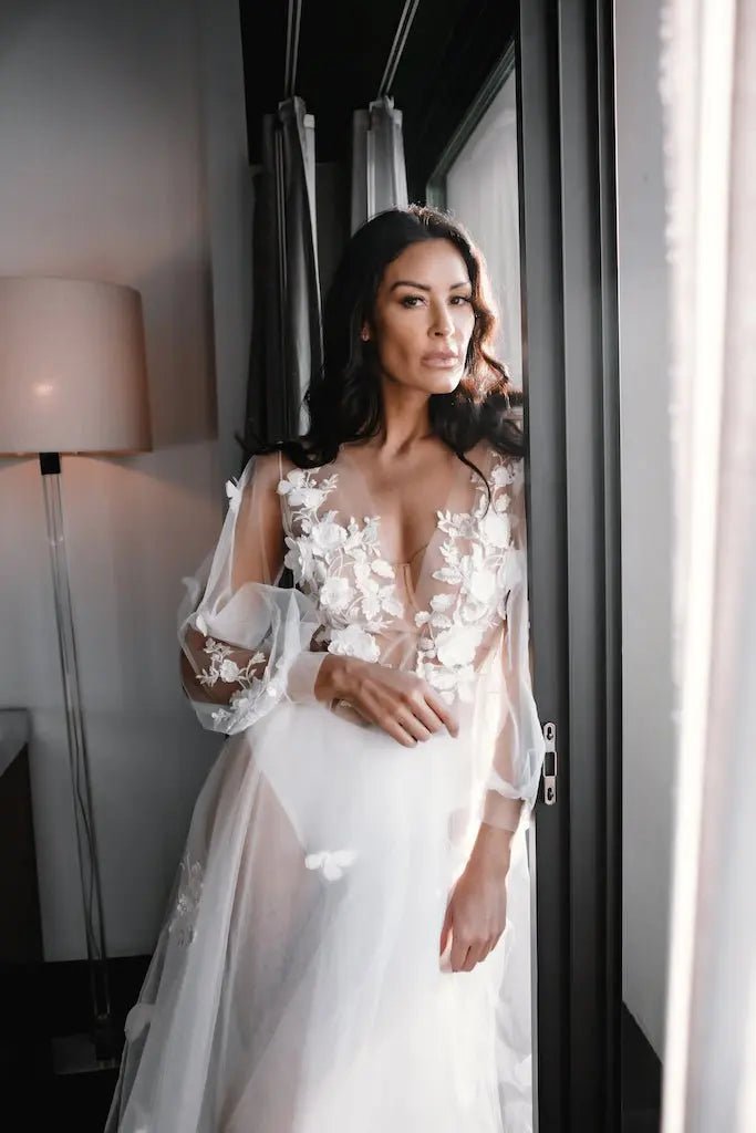 Luxury Angel Bridal Lace Robe