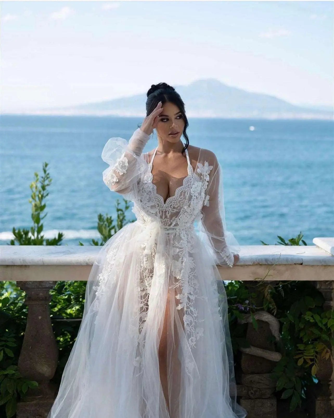 Luxury ASHLEY Bridal Lace Robe// CELEBRITY CHOICE