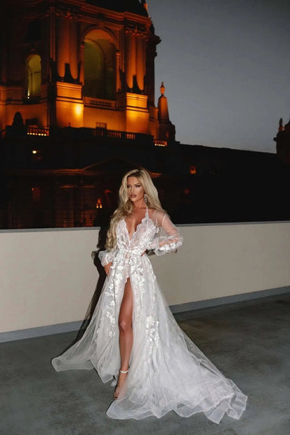 Luxury ASHLEY Bridal Lace Robe// CELEBRITY CHOICE